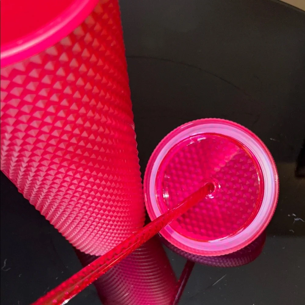 Starbucks 2023 Ruby Pink Studded Soft Touch Limited Edition Venti Cold Tumbler